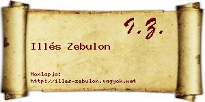 Illés Zebulon névjegykártya